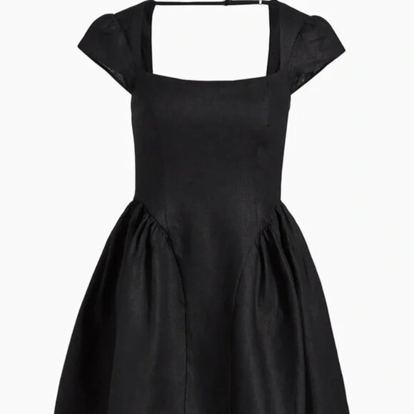 NWT Reformation Oaklyn Linen Dress - Black Size 8 - Picture 5 of 10